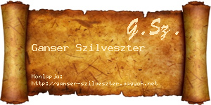 Ganser Szilveszter névjegykártya